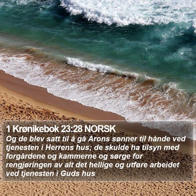 1 Krønikebok 23:28 NORSK Bible Verse Image