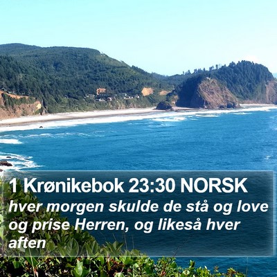 1 Krønikebok 23:30 NORSK Bible Verse Image