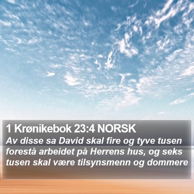 1 Krønikebok 23:4 NORSK Bible Verse Image