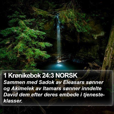 1 Krønikebok 24:3 NORSK Bible Verse Image