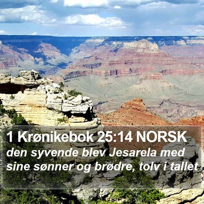 1 Krønikebok 25:14 NORSK Bible Verse Image