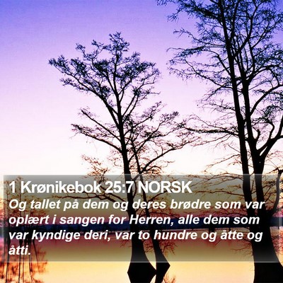 1 Krønikebok 25:7 NORSK Bible Verse Image