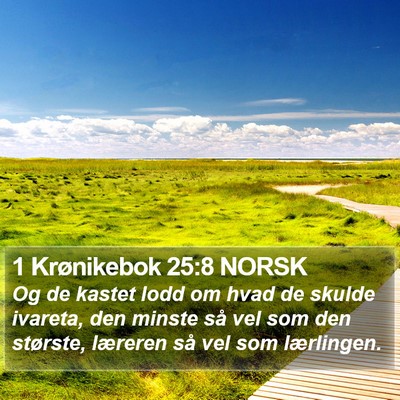 1 Krønikebok 25:8 NORSK Bible Verse Image