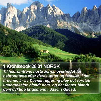 1 Krønikebok 26:31 NORSK Bible Verse Image