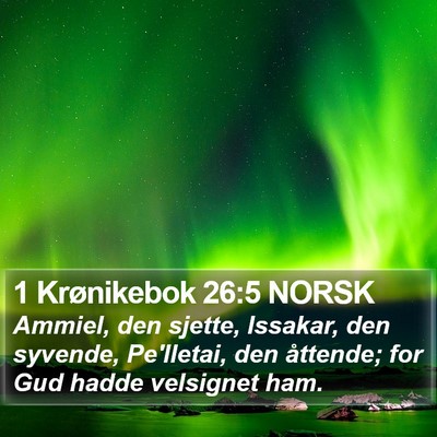 1 Krønikebok 26:5 NORSK Bible Verse Image