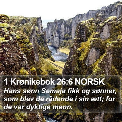 1 Krønikebok 26:6 NORSK Bible Verse Image