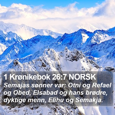 1 Krønikebok 26:7 NORSK Bible Verse Image