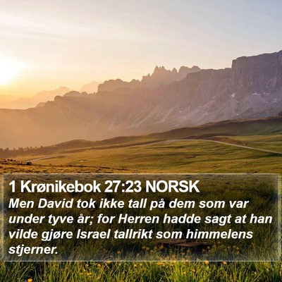 1 Krønikebok 27:23 NORSK Bible Verse Image