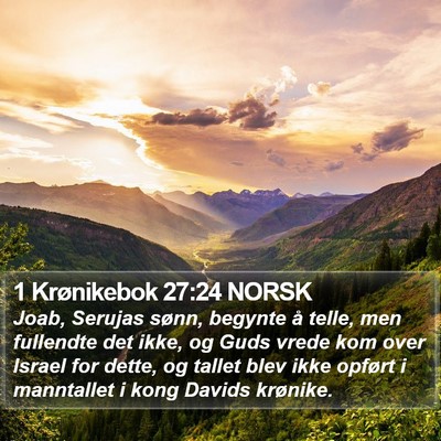 1 Krønikebok 27:24 NORSK Bible Verse Image