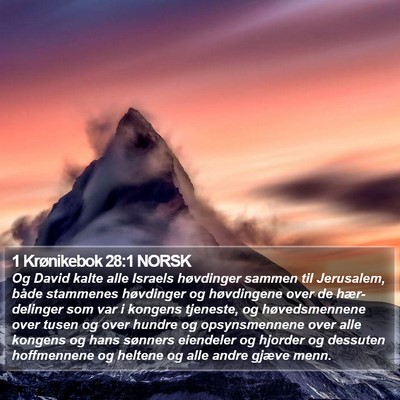 1 Krønikebok 28:1 NORSK Bible Verse Image
