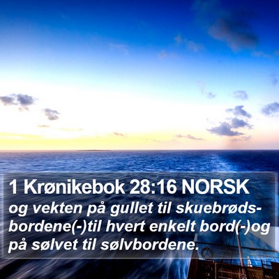 1 Krønikebok 28:16 NORSK Bible Verse Image