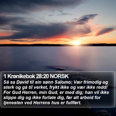 1 Krønikebok 28:20 NORSK Bible Verse Image