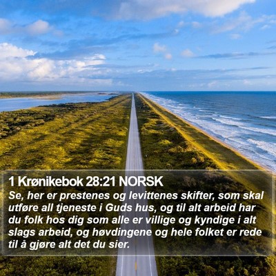 1 Krønikebok 28:21 NORSK Bible Verse Image