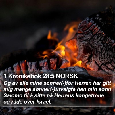 1 Krønikebok 28:5 NORSK Bible Verse Image