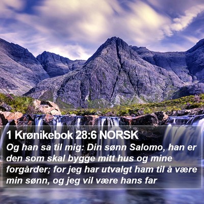 1 Krønikebok 28:6 NORSK Bible Verse Image