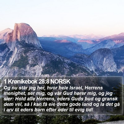 1 Krønikebok 28:8 NORSK Bible Verse Image