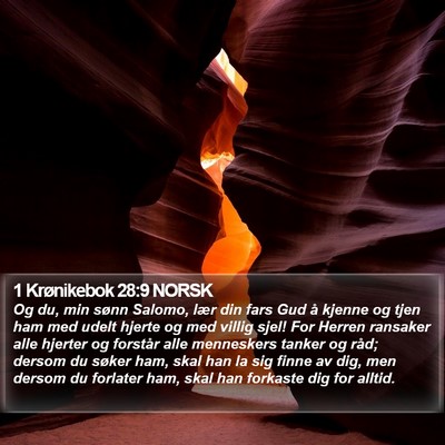1 Krønikebok 28:9 NORSK Bible Verse Image