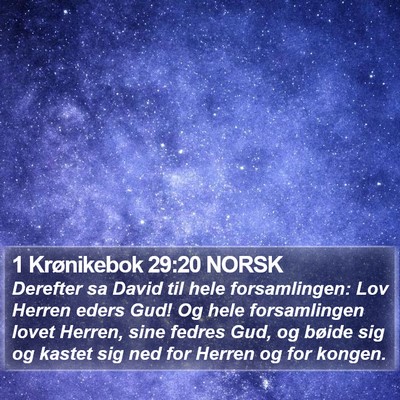 1 Krønikebok 29:20 NORSK Bible Verse Image
