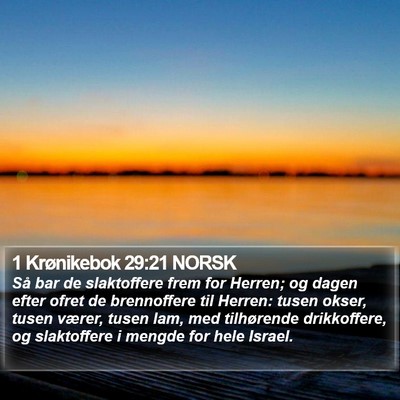 1 Krønikebok 29:21 NORSK Bible Verse Image