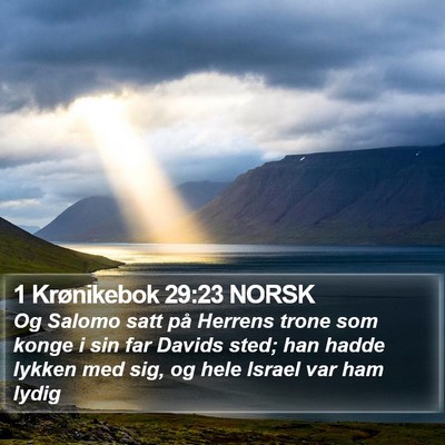 1 Krønikebok 29:23 NORSK Bible Verse Image