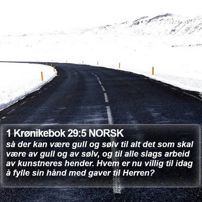1 Krønikebok 29:5 NORSK Bible Verse Image