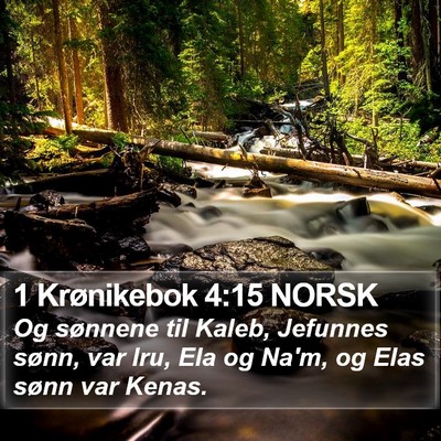 1 Krønikebok 4:15 NORSK Bible Verse Image