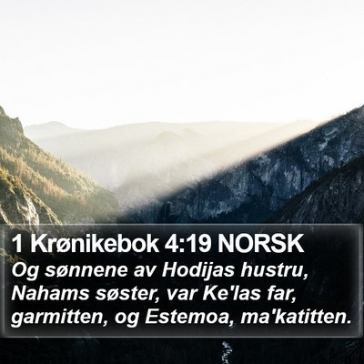1 Krønikebok 4:19 NORSK Bible Verse Image