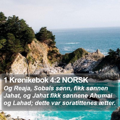 1 Krønikebok 4:2 NORSK Bible Verse Image
