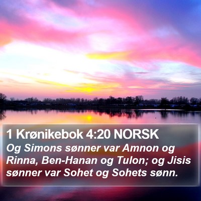 1 Krønikebok 4:20 NORSK Bible Verse Image