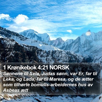 1 Krønikebok 4:21 NORSK Bible Verse Image