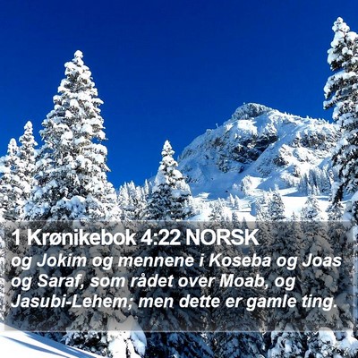 1 Krønikebok 4:22 NORSK Bible Verse Image