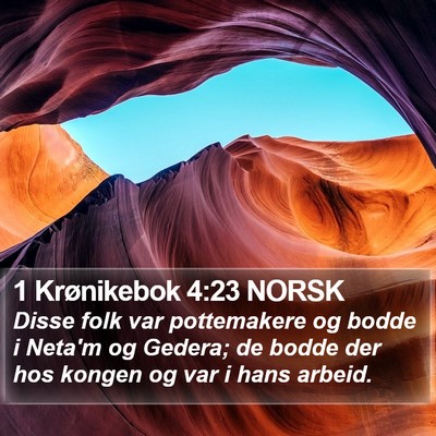 1 Krønikebok 4:23 NORSK Bible Verse Image