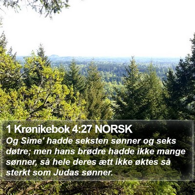 1 Krønikebok 4:27 NORSK Bible Verse Image