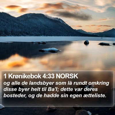 1 Krønikebok 4:33 NORSK Bible Verse Image