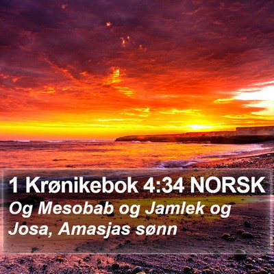 1 Krønikebok 4:34 NORSK Bible Verse Image