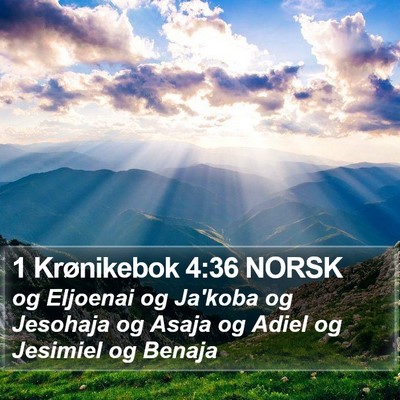 1 Krønikebok 4:36 NORSK Bible Verse Image