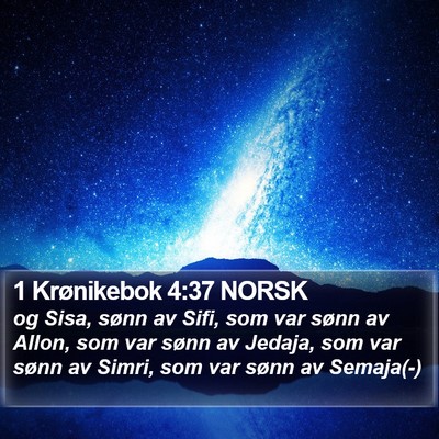 1 Krønikebok 4:37 NORSK Bible Verse Image