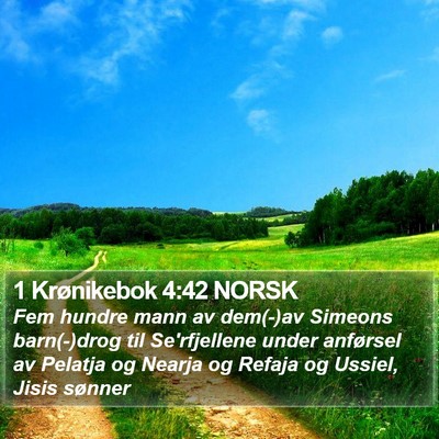 1 Krønikebok 4:42 NORSK Bible Verse Image