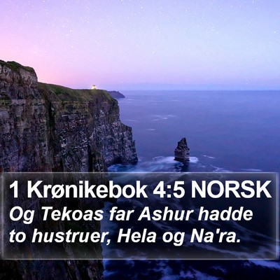 1 Krønikebok 4:5 NORSK Bible Verse Image