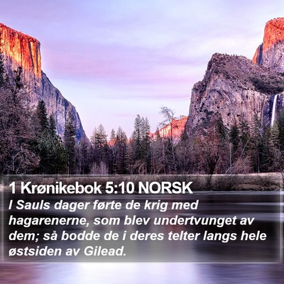 1 Krønikebok 5:10 NORSK Bible Verse Image
