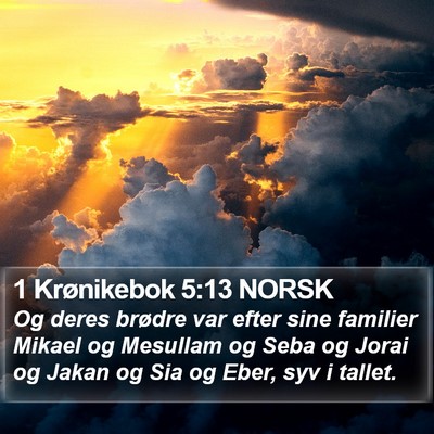1 Krønikebok 5:13 NORSK Bible Verse Image