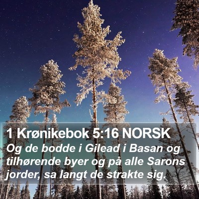 1 Krønikebok 5:16 NORSK Bible Verse Image