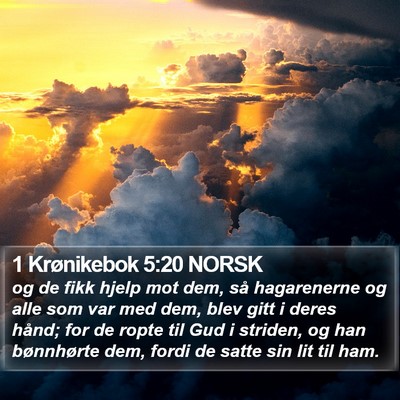 1 Krønikebok 5:20 NORSK Bible Verse Image