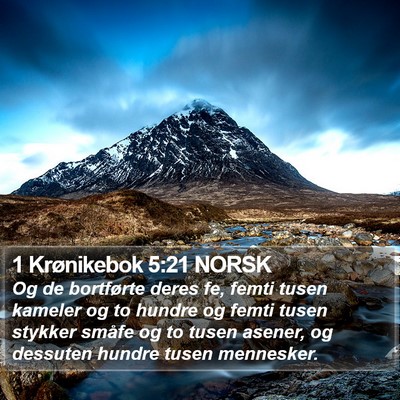 1 Krønikebok 5:21 NORSK Bible Verse Image
