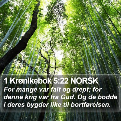 1 Krønikebok 5:22 NORSK Bible Verse Image