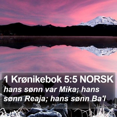 1 Krønikebok 5:5 NORSK Bible Verse Image