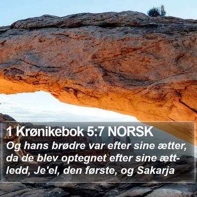 1 Krønikebok 5:7 NORSK Bible Verse Image