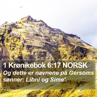 1 Krønikebok 6:17 NORSK Bible Verse Image