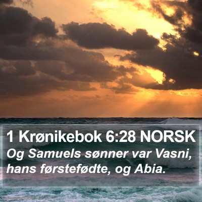 1 Krønikebok 6:28 NORSK Bible Verse Image