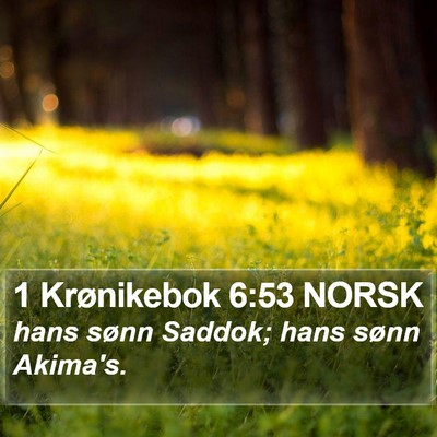 1 Krønikebok 6:53 NORSK Bible Verse Image
